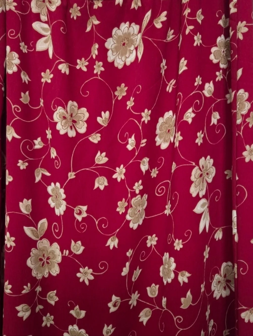 Wine & Tan Floral Maxi Skirt 90s Fairy Cottagecore Western Boho Whimsigoth Large